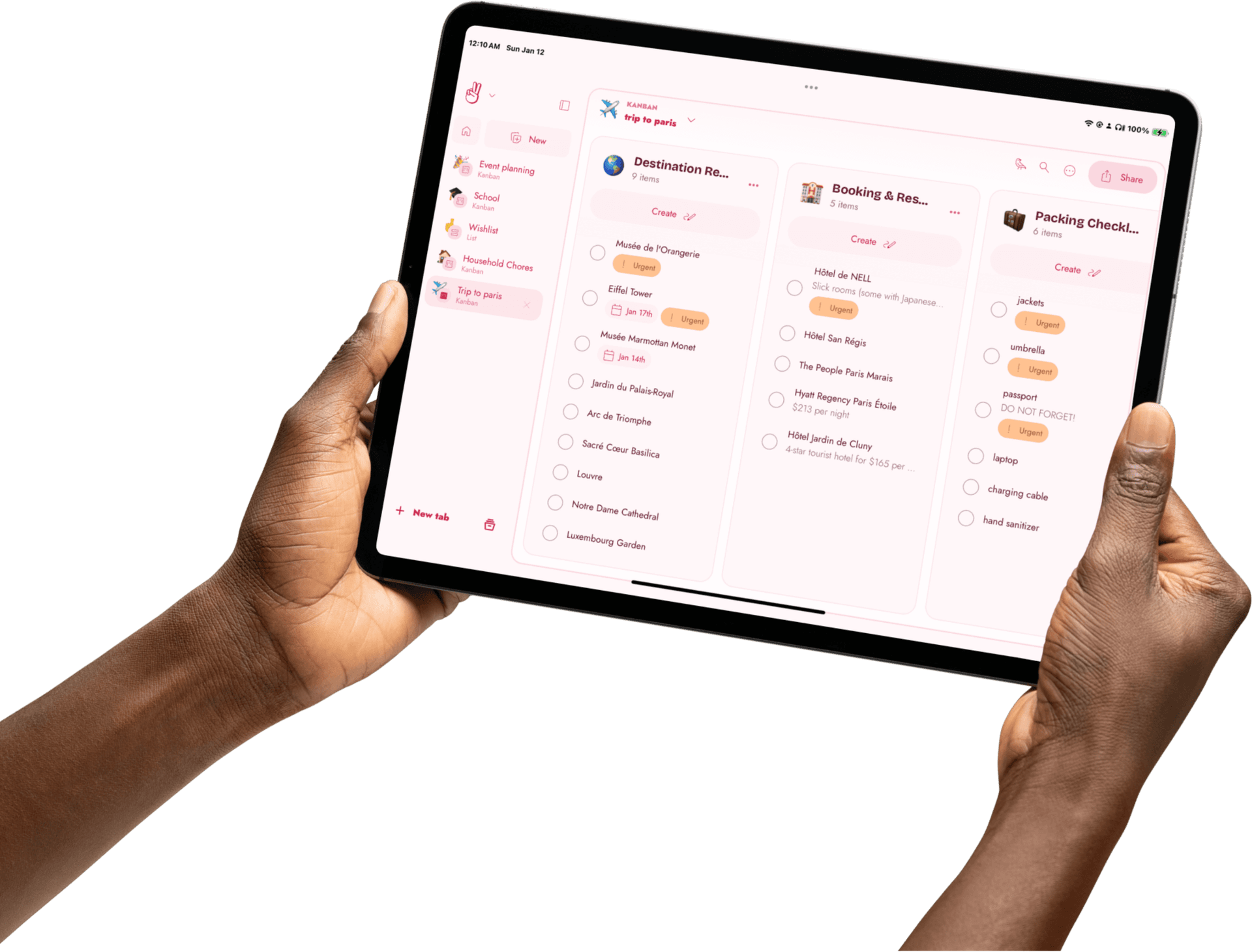 Person holding Dysperse on an iPad