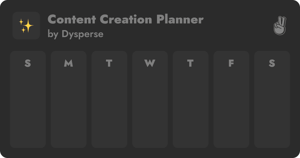 Preview of Content Creation Planner